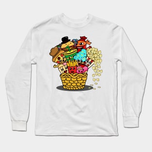 funny doodle monster junk food Long Sleeve T-Shirt